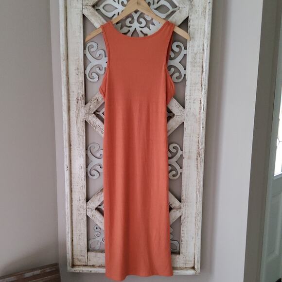 New Velvet Torch Women's Junior Size Large Ribbed Tank Midi Dress Open Back - Picture 5 of 9